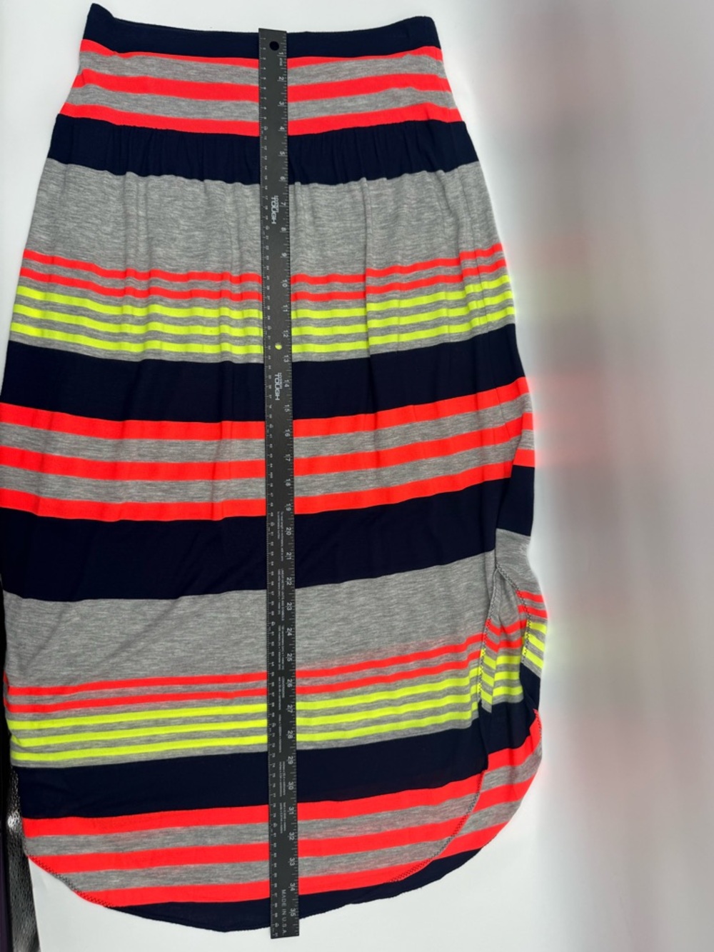 Marc by Marc Jacob’s lightweight neon stripe knit maxi skirt shaped hem size S - Picture 10 of 11